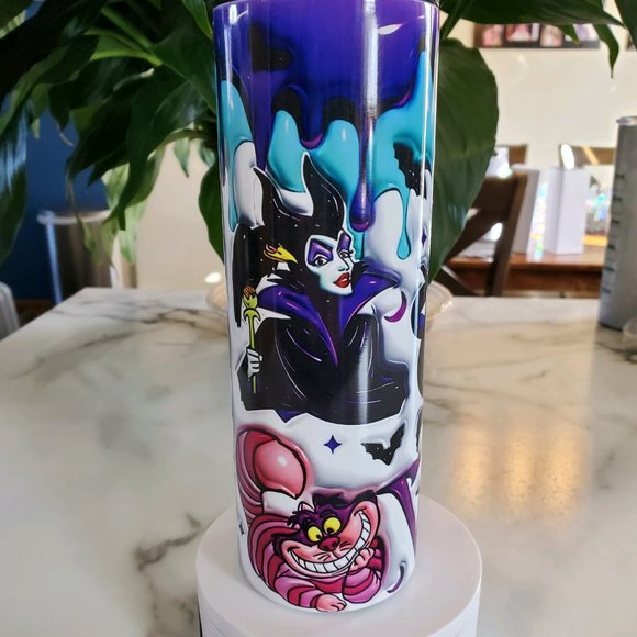 Disney Villains 3D Puffy Bubble 20oz Tumbler  with duo lids 🎉sale - Picture 1 of 17